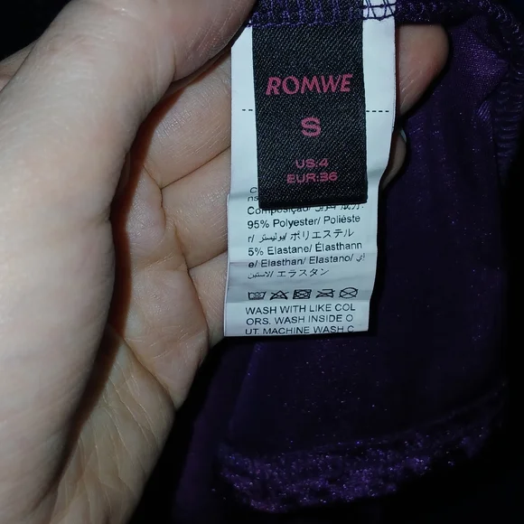 ROMWE Purple Velvet Gothic Mini Dress - Picture 4 of 4